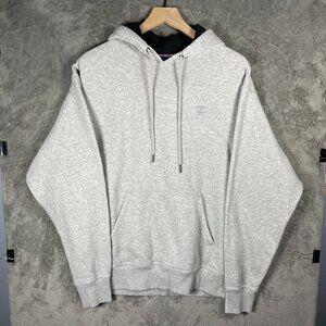 CHAMPION Men's Large Solid Gray Athletic Hoodie Hooded Sweatshirt Fleece